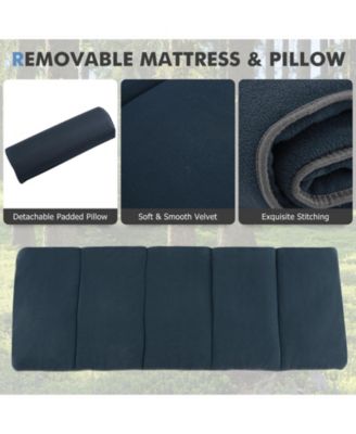 Folding Retractable Travel Camping Cot with Mattress and Carry Bag