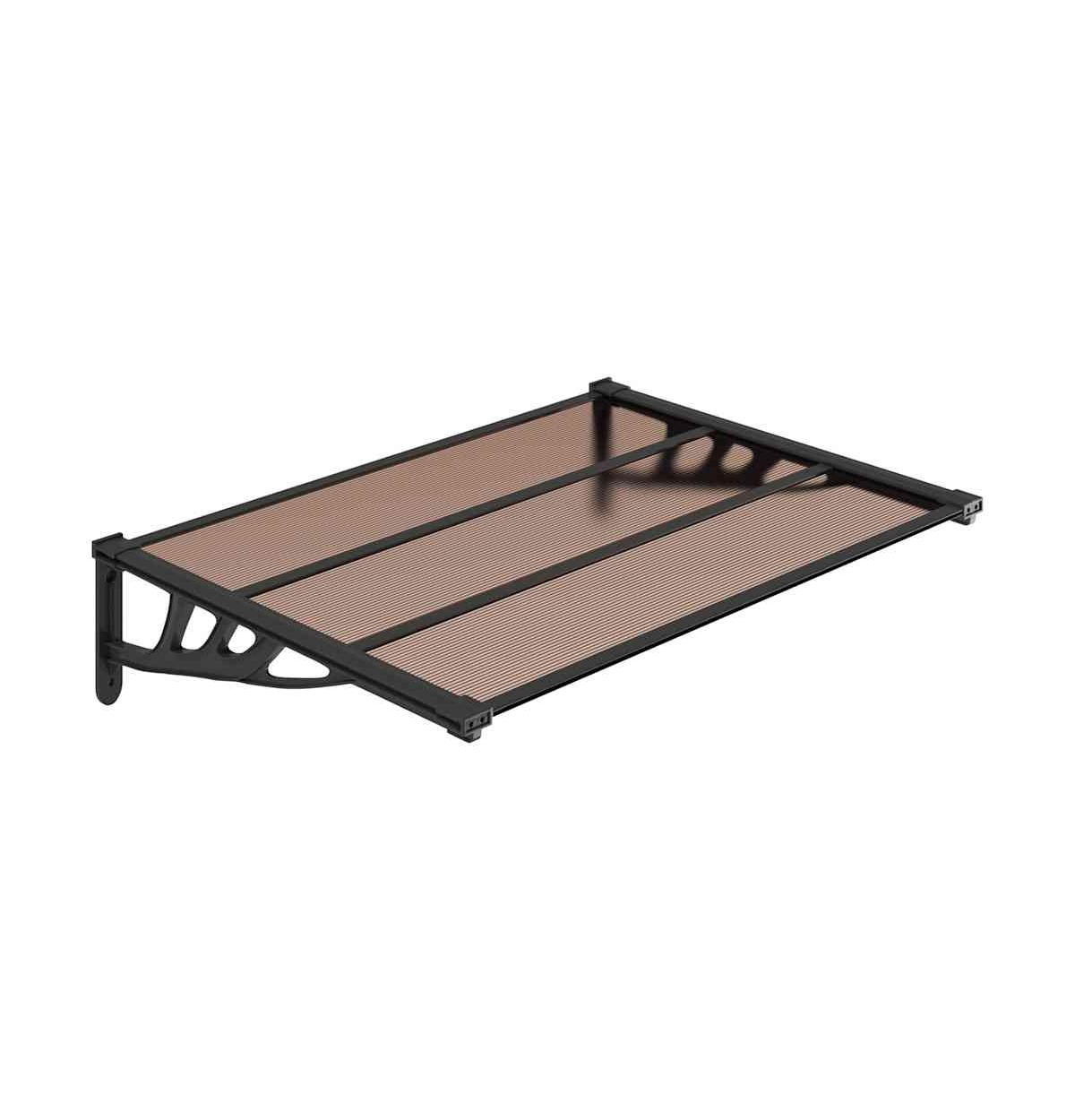 Door Canopy Black 48"x35.4" Polycarbonate - Black