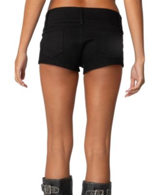 Women's Studded Belt Denim Micro Shorts