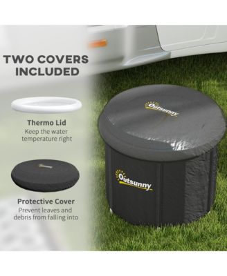 Portable Cold Plunge Tub, Ice Bath Tub with Thermo Lid, Dark