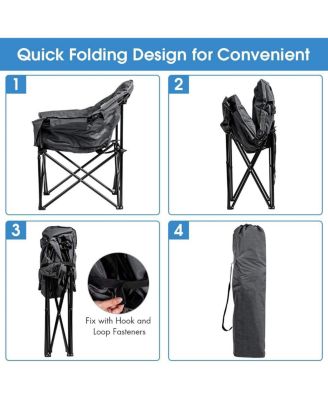 Folding Camping Moon Padded Chair with Carrying Bag