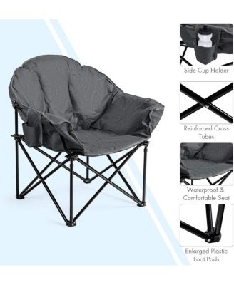 Folding Camping Moon Padded Chair with Carrying Bag