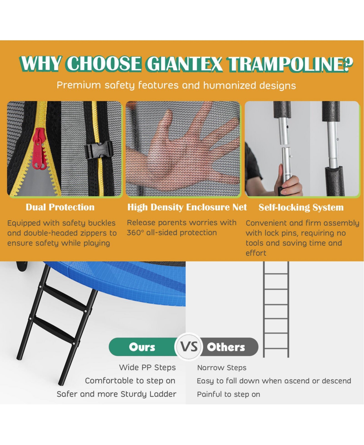 12 Feet Recreational Trampoline with Basketball Hoop