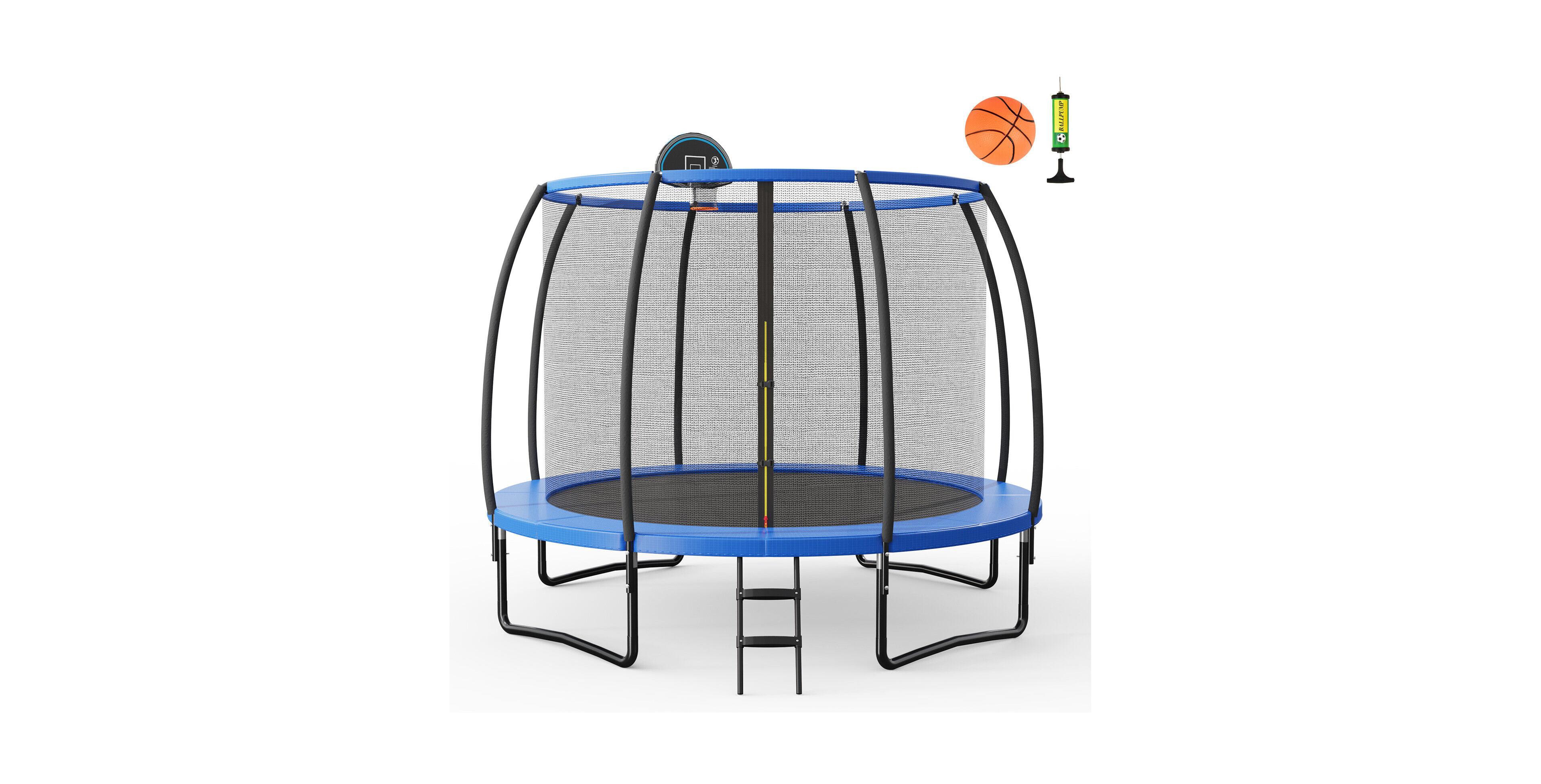 12 Feet Recreational Trampoline with Basketball Hoop