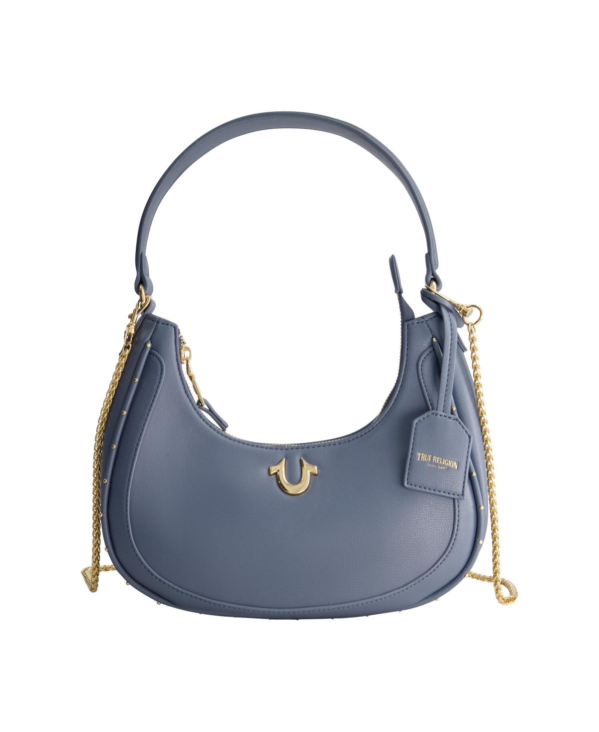 Zip Top Crescent Hobo Bag - Blue