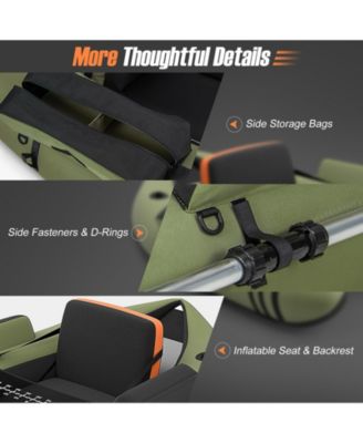 Inflatable Fishing Float Tube with Pump Storage Pockets and Fish Ruler