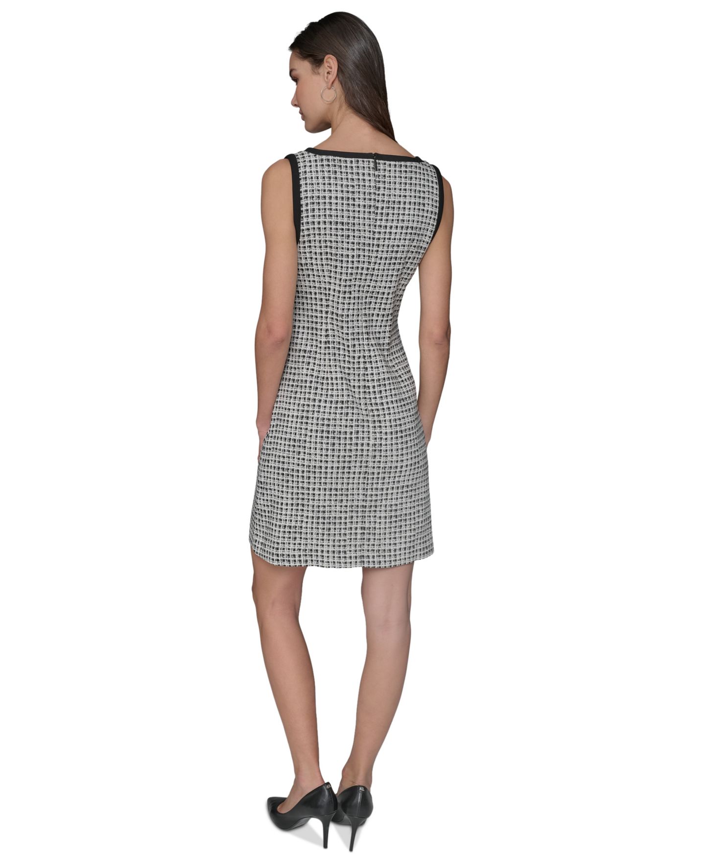 Женское платье KARL LAGERFELD PARIS Millenium Jacquard Contrast-Frame, цвет: Угольный — фото 4