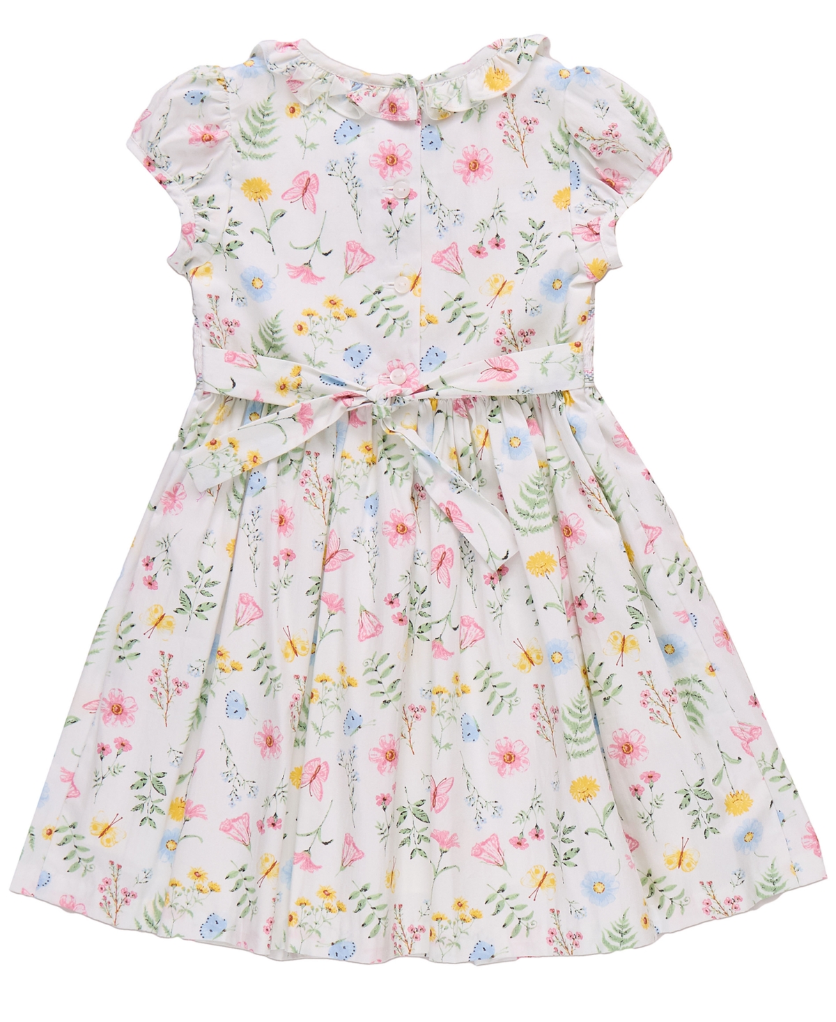 Shop Bonnie Jean Toddler And Little Girls Botanical Floral Smocked Dress In Multicolor