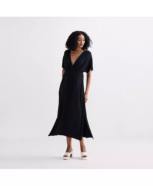 flowy a-line maxi dress with side slits