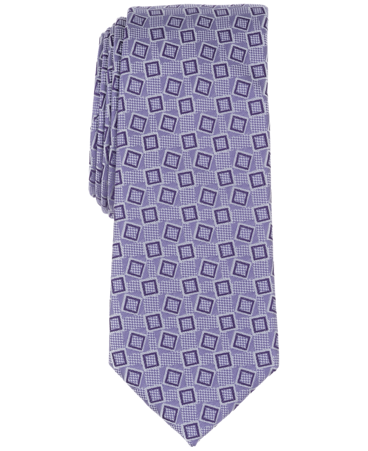 Alfani Men's Crater Geometric Tie, Exclusively At Macy's In Purple