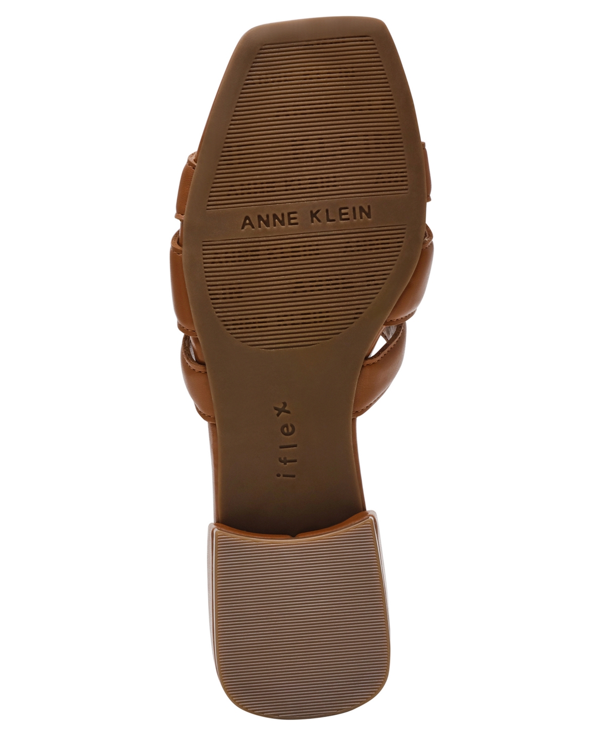 Anne Klein Women's Loyal Square Toe Slide Flat Sandals In Cognac