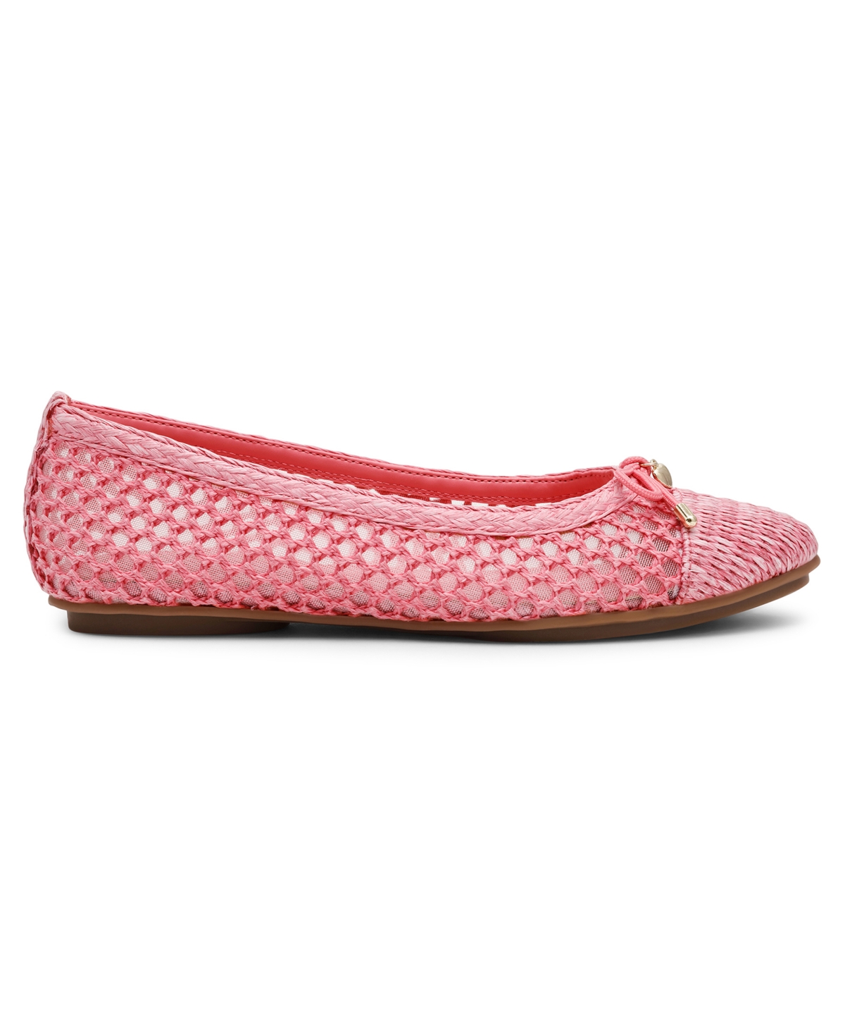 Anne Klein Luci Cap Toe Ballet Flat In Pink Raffia