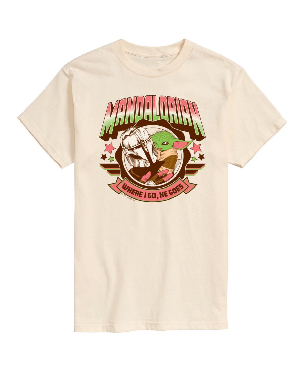 Airwaves Men's The Mandalorian Short Sleeve T-shirt In Beige,khaki