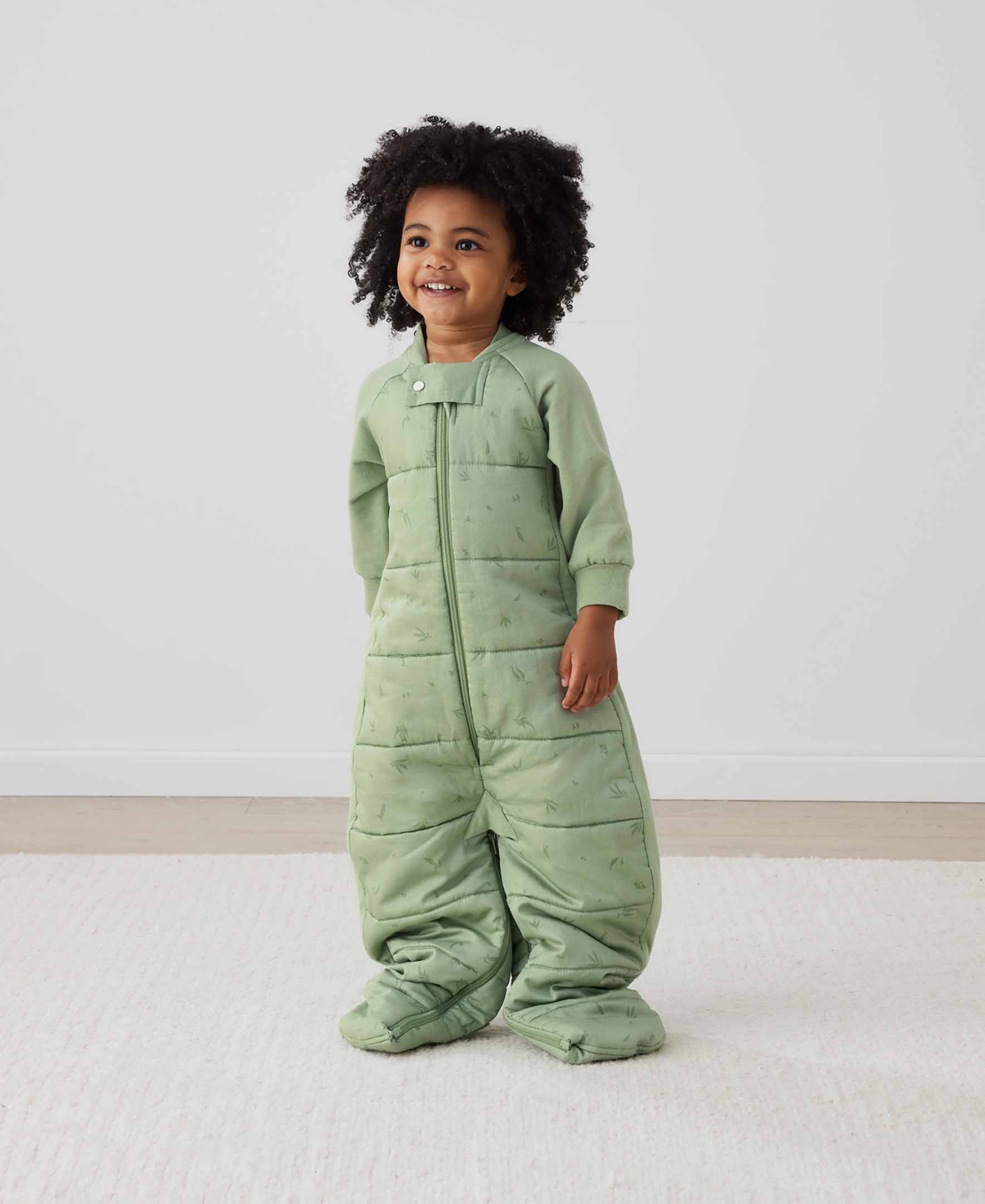 Ergopouch Baby Boys And Girls Jersey With Sleeves 3.5 Tog Sleeping Sack In Willow