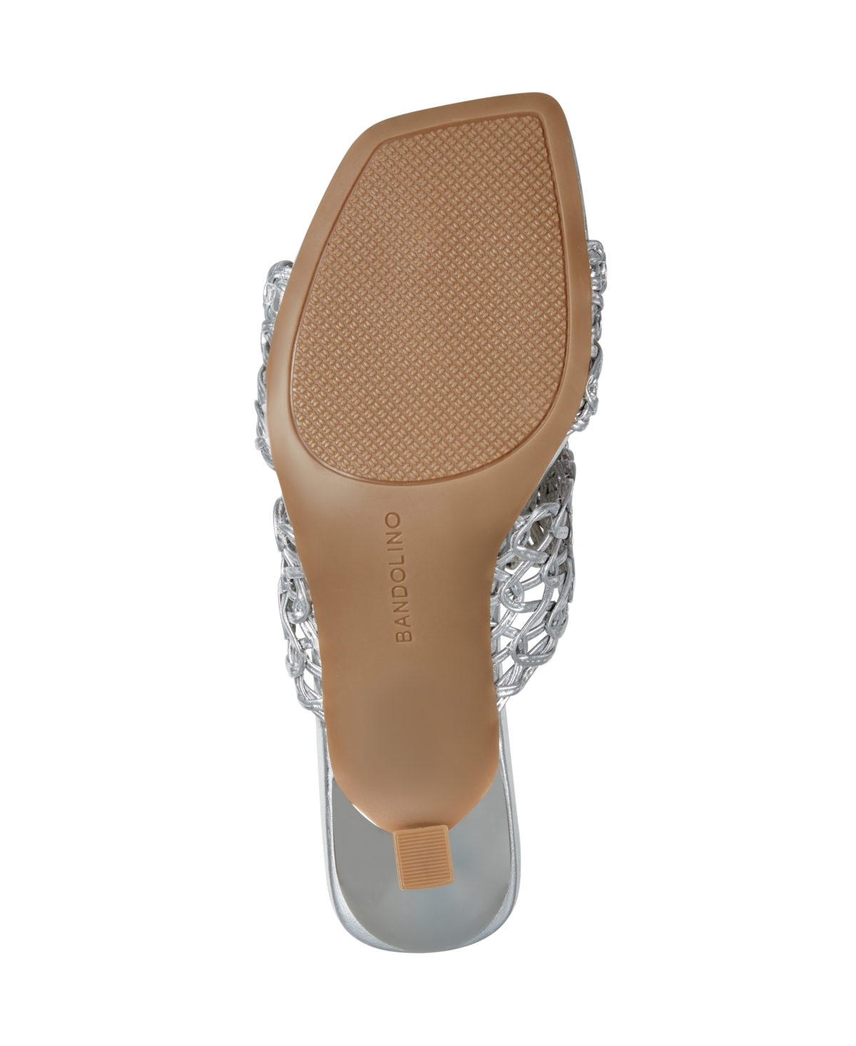 Shop Bandolino Women's Melvana Woven Kitten Heel Sandals In Silver