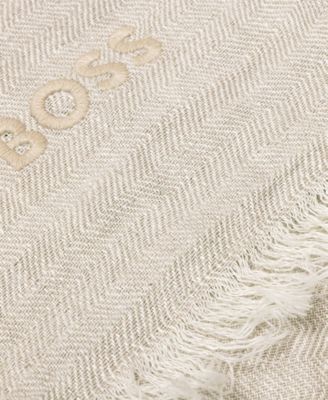 by Hugo Boss Stripe Linen Throw, 51" x 67"