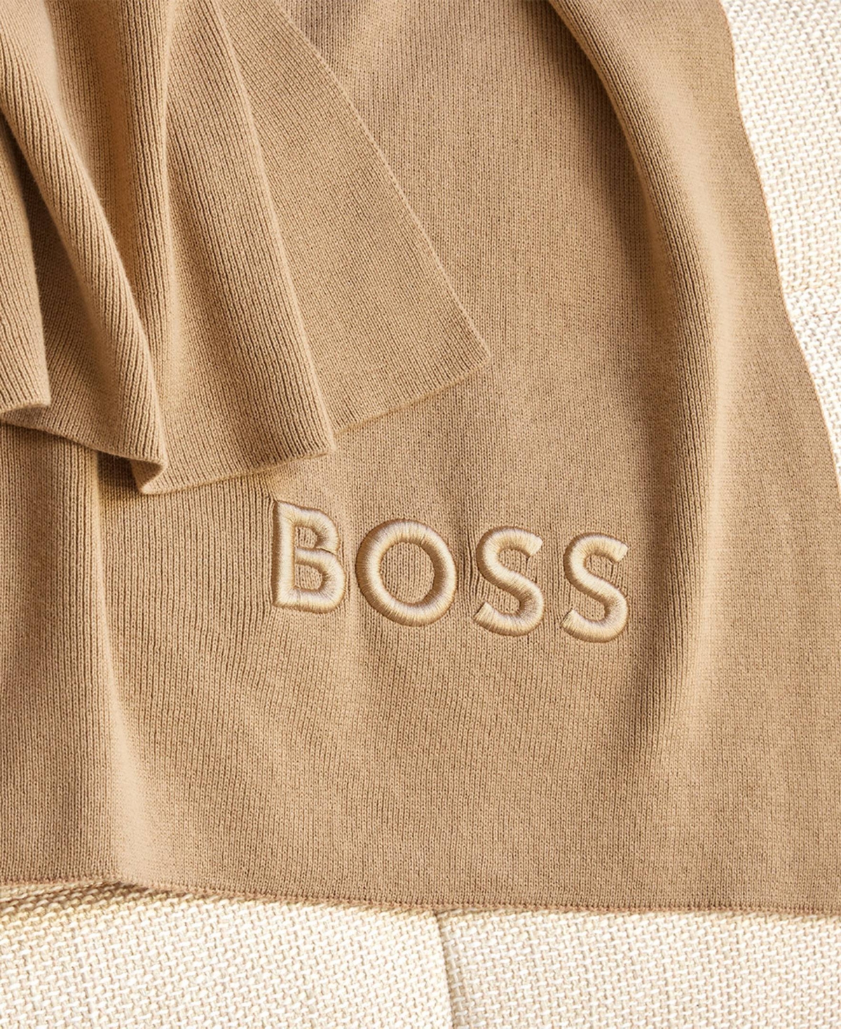 Boss Home By Hugo Boss Bold Logo Throw, 51" X 67" In Camel