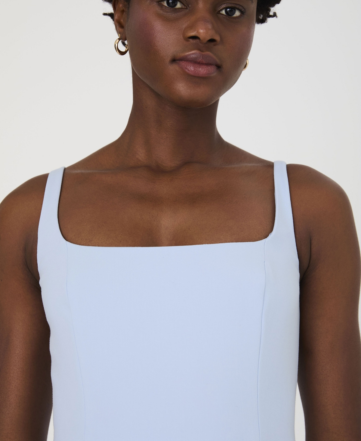 French Connection Whisper Bow Slit Minidress In Cashmere Blue