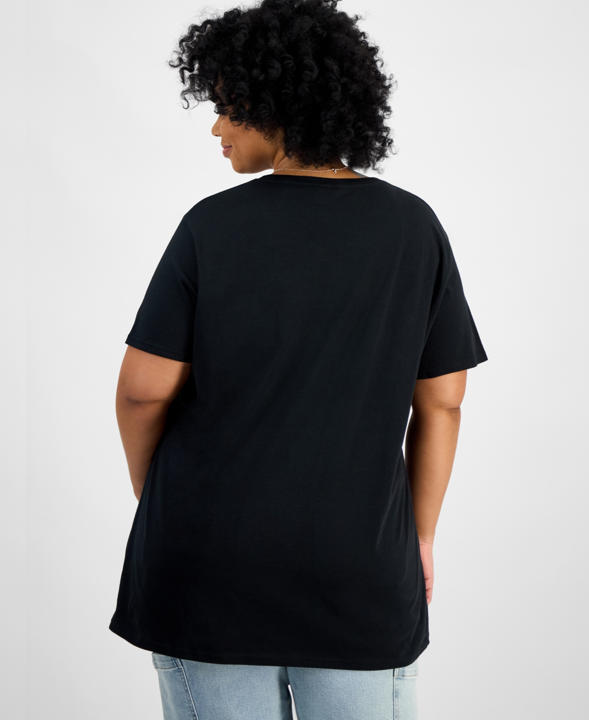 Hybrid Apparel Trendy Plus Size Cotton Whitney Houston Graphic Tee In Black