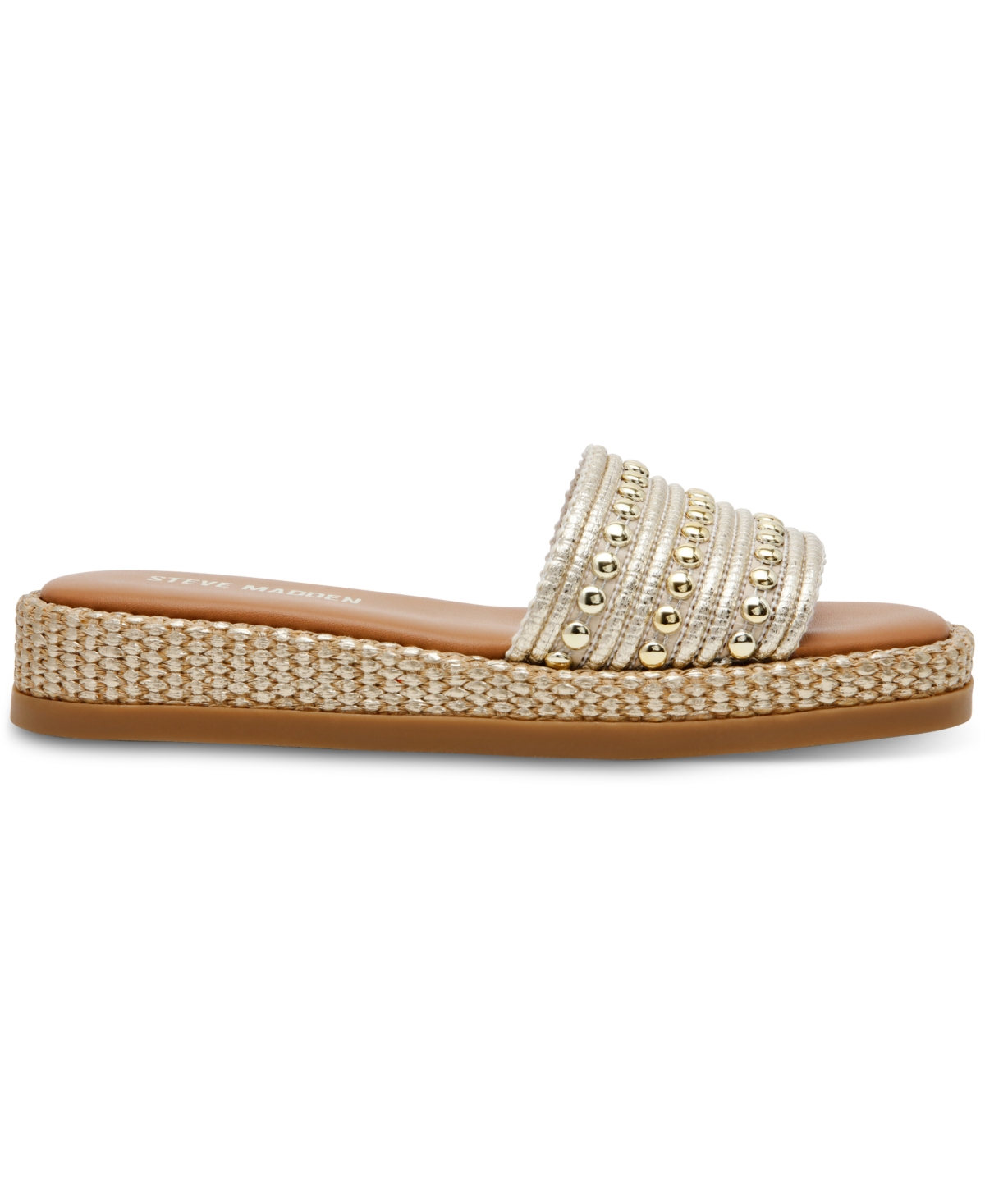 Steve Madden Boardwalk Slide Sandal In Gold Stud Multi