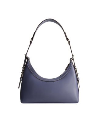 Debossed Logo Zip-Top Hobo Bag