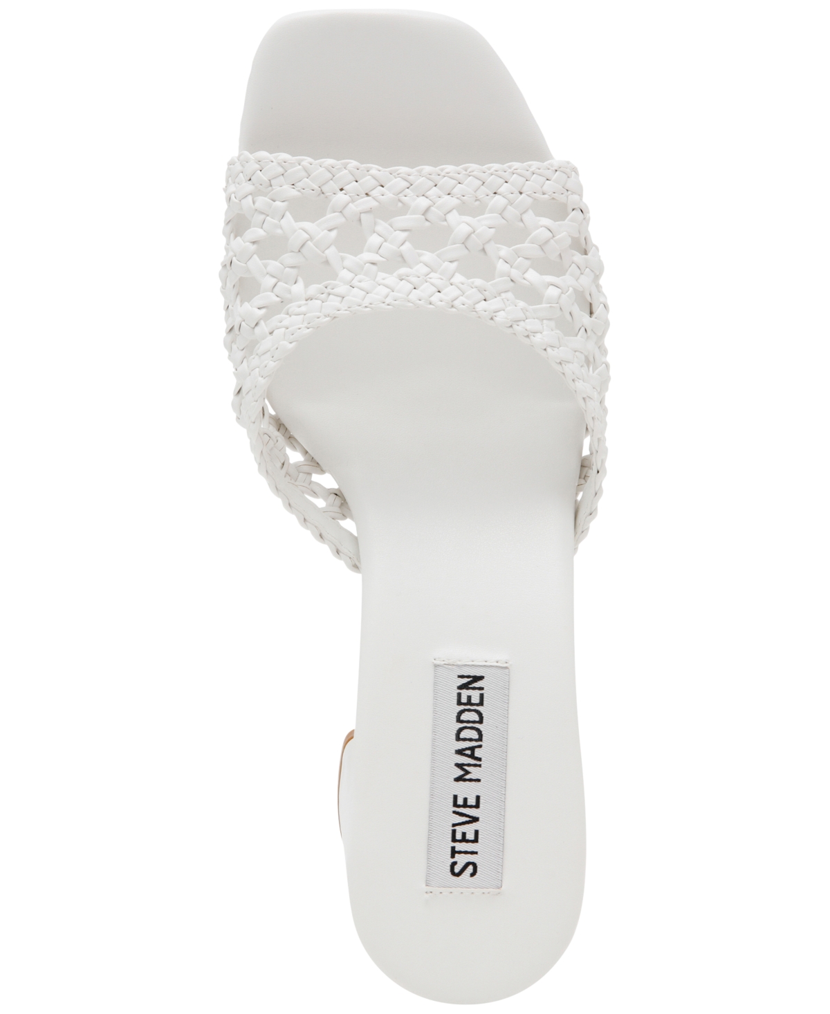 Shop Steve Madden Women's Mania Woven Block-heel Sandals In White