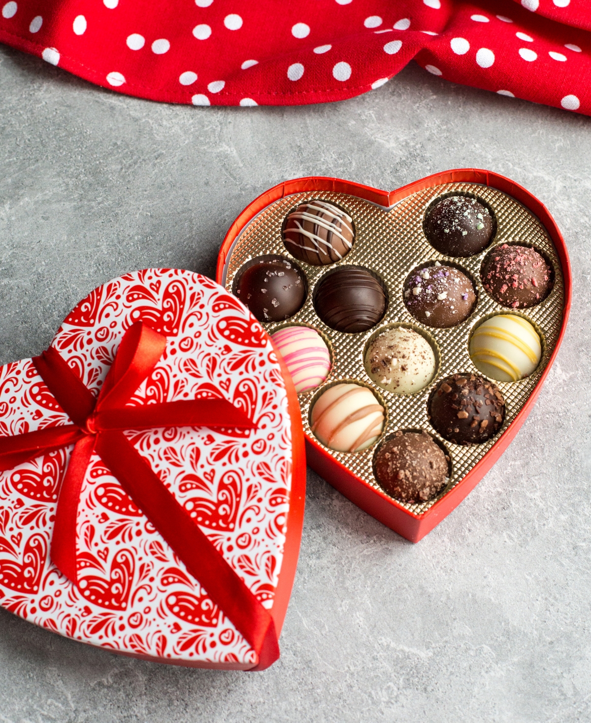 Sugar Plum Chocolates Valentine's Day Heart Truffles, 12 Pieces