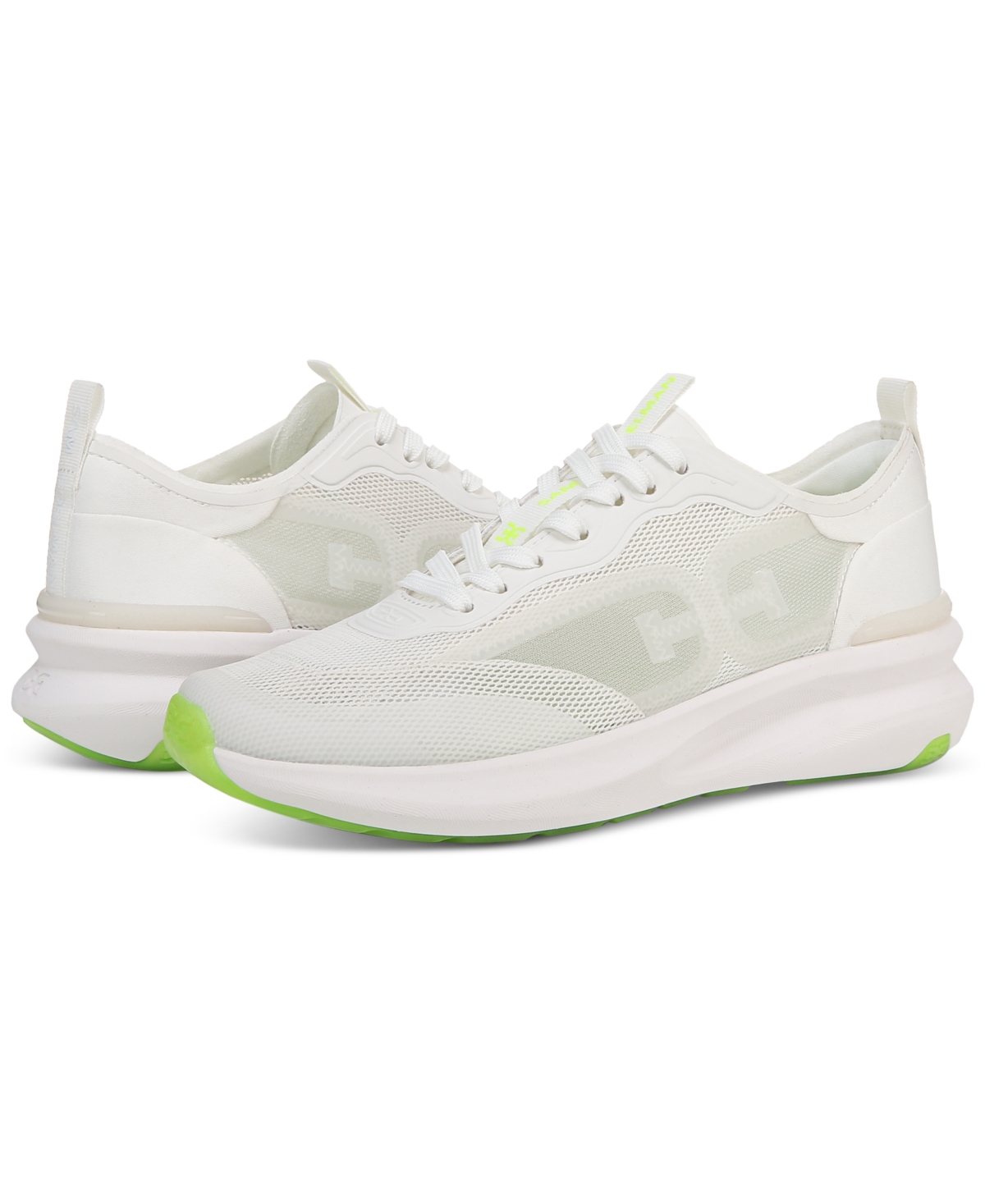 Shop Sam Edelman Women's Sarita Mesh Lace-up Sneakers In White Mesh Fabric