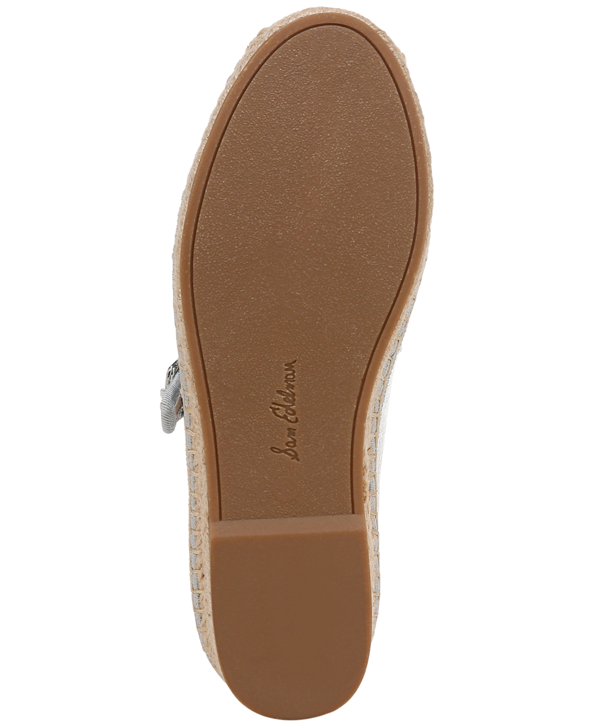 Shop Sam Edelman Women's Mackie Mary Jane Espadrille Flats In Soft Silver Leather