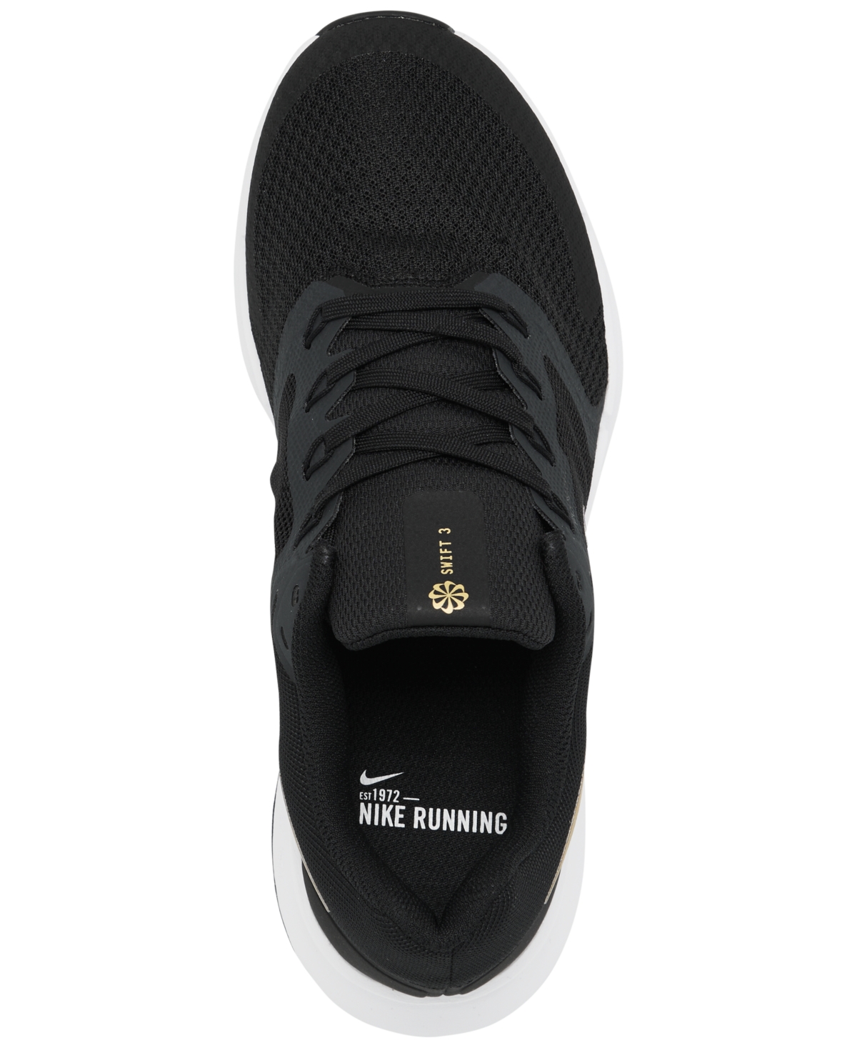 Nike Women's Run Swift 3 Running Sneakers From Finish Line In Black,met Gold