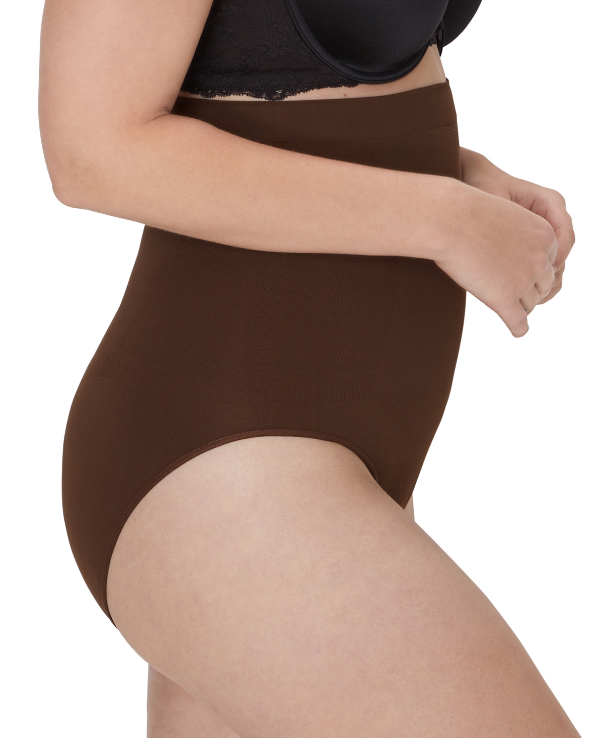 Maidenform Women's Everyday Seamless Shapewear High-waist Brief Dms832 In Just Brown
