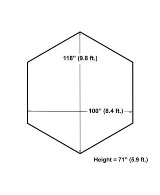 Nucleus Hexagon Tent 9.8FT with Screened Walls and Waterproof Cover, Ideal for Outdoor Picnics, Glamping, Camping, and Stylish Backyard Events