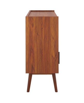 1 Pc Wood Media Stand, Tambour Doors, Interior Storage & Open Shelves – Entertainment Consoles