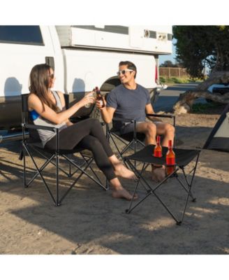 Outdoor Folding Camping Chairs and Table Set with Carrying Bag