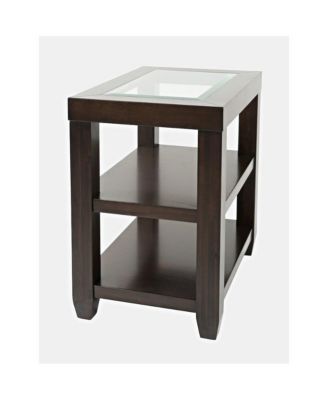 Urban Icon Contemporary Glass Inlay Chair Side End Table with Storage