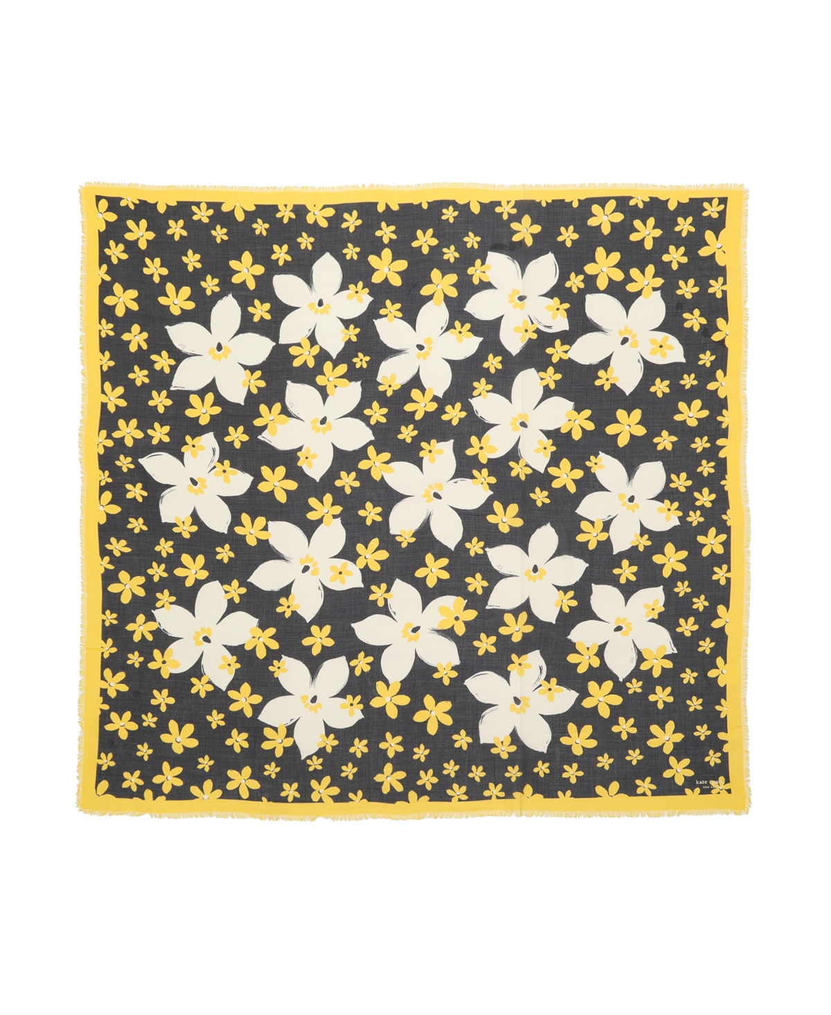 Women's Summer Blooms Large Square Scarf - Planetary Navy