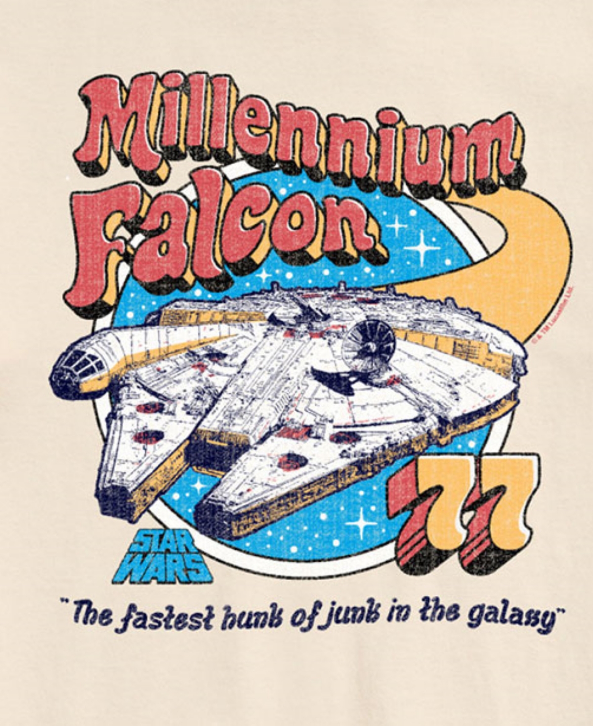 Airwaves Men's Star Wars Millennium Falcon Short Sleeve T-shirt In Beige,khaki