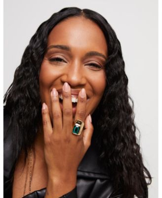 Rectangular Shaped Crystal Ring