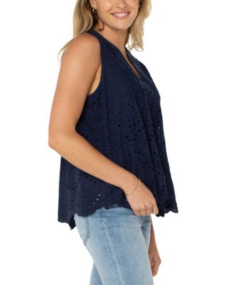 Women's Sleeveless Eyelet Top