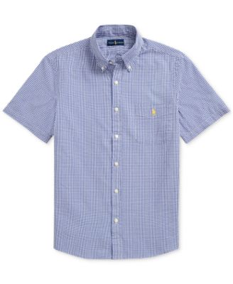 Men's RL Prepster Classic-Fit Checked Seersucker Shirt