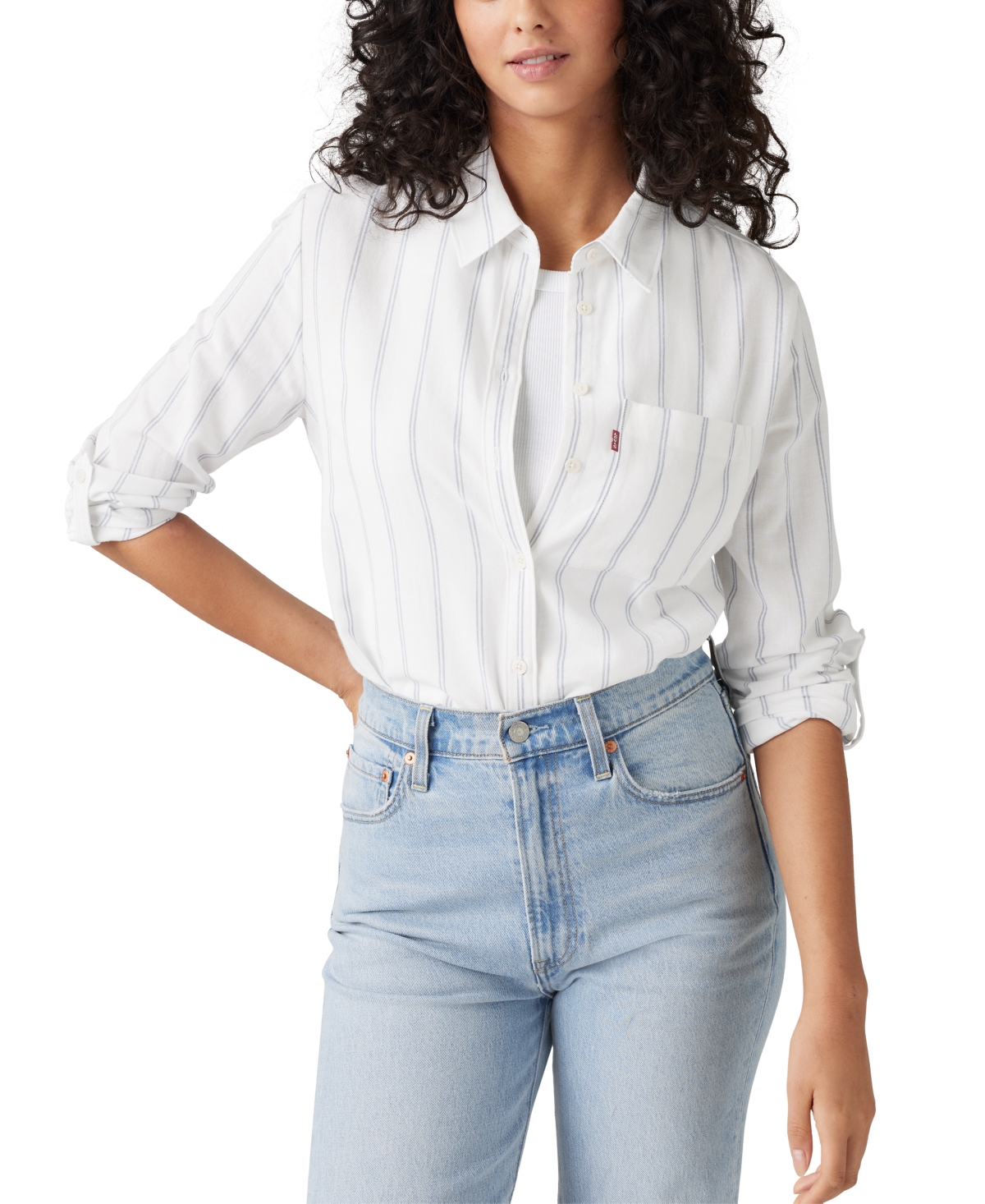 LEVI'S WOMEN'S DARLENE COLLARED BUTTON-FRONT SHIRT 