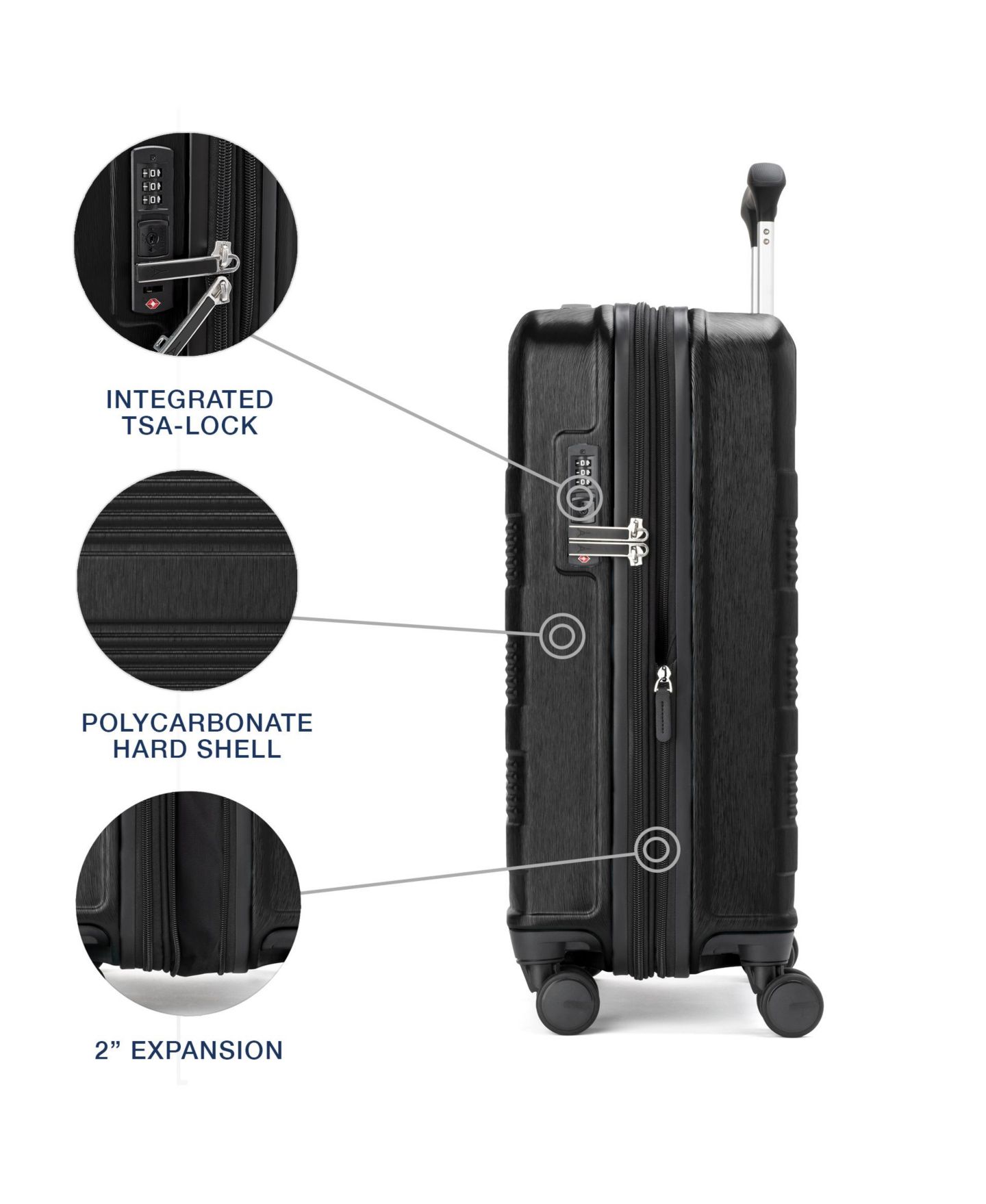 Чемодан Travelpro WalkAbout 7 Carry-on Hardside Spinner, цвет: Чёрный — фото 10