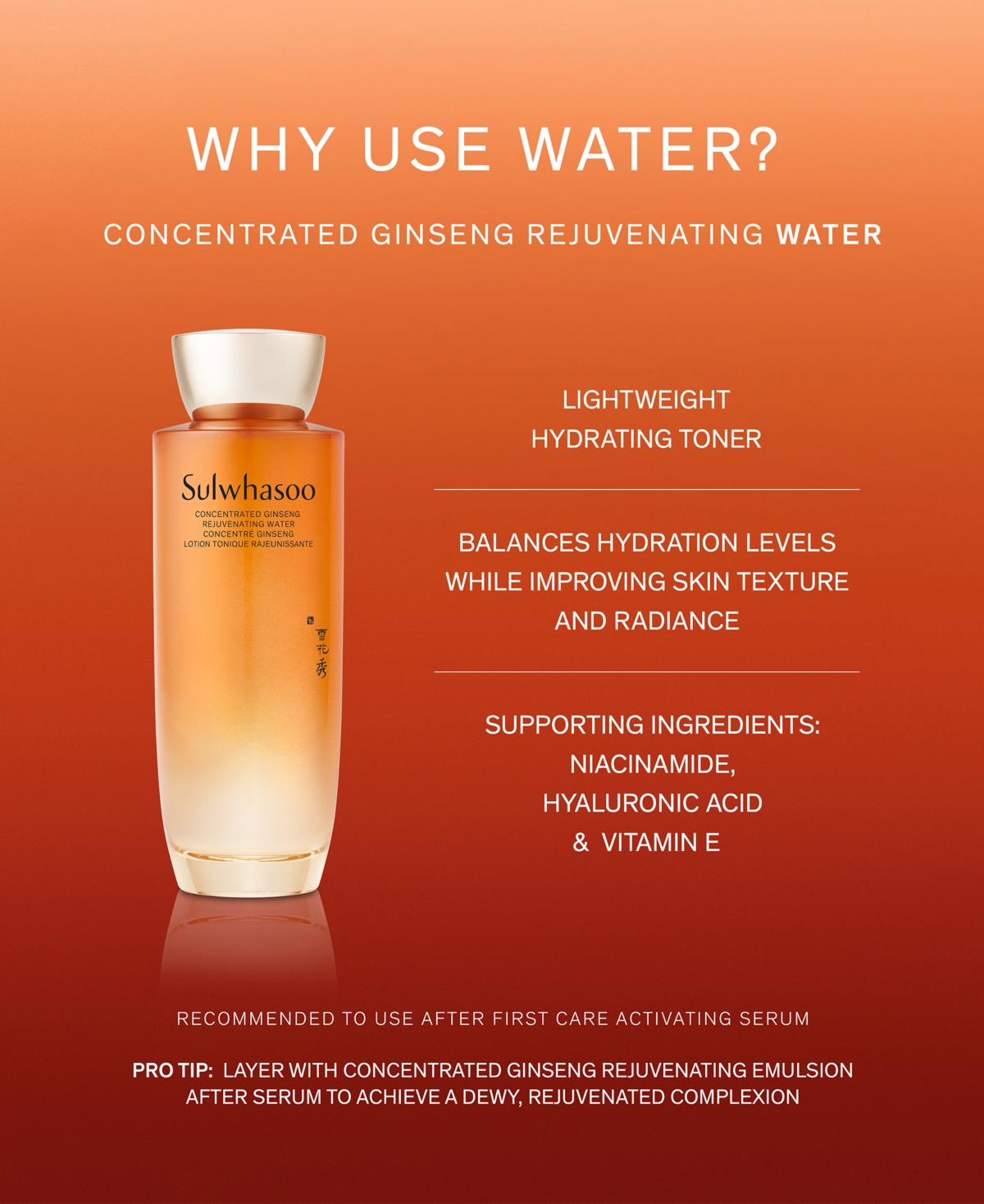 Sulwhasoo Concentrated Ginseng Rejuvenating Water, 5 Oz. In No Color