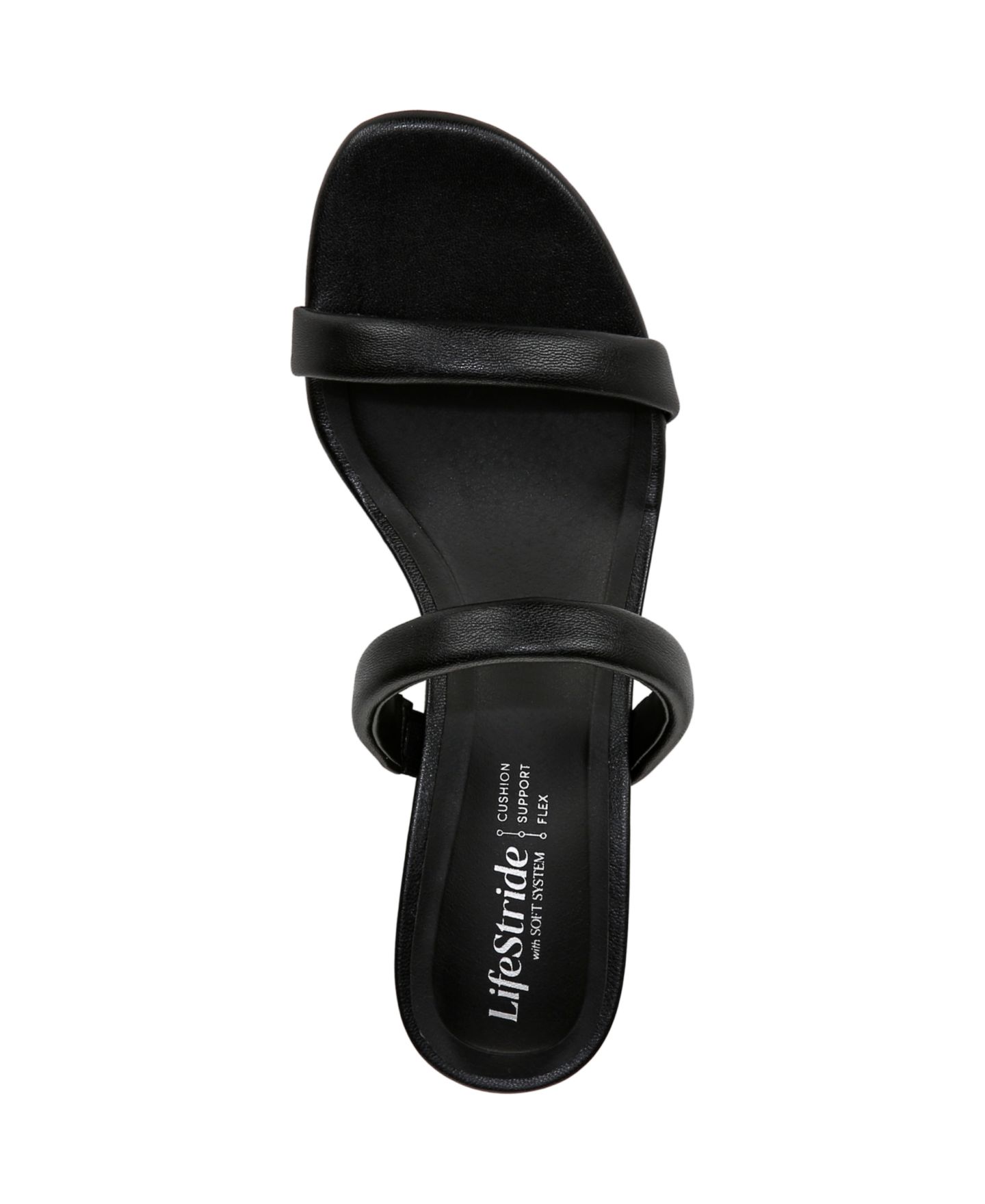 Женские сандалии LifeStride Nalani Open Round Toe Slide Dress Sandals, цвет: Чёрная искусственная кожа — фото 4