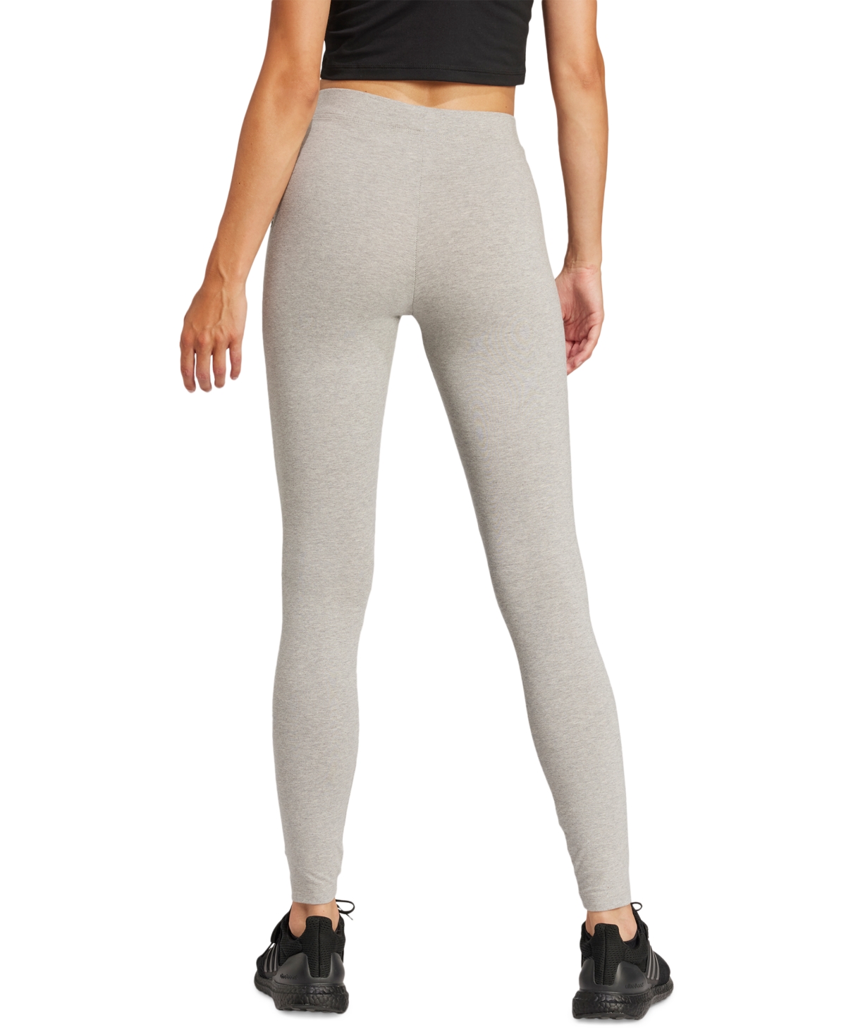 Adidas Originals Women's Hip-logo Full-length Athletic Tights In Medium Grey Heather,black
