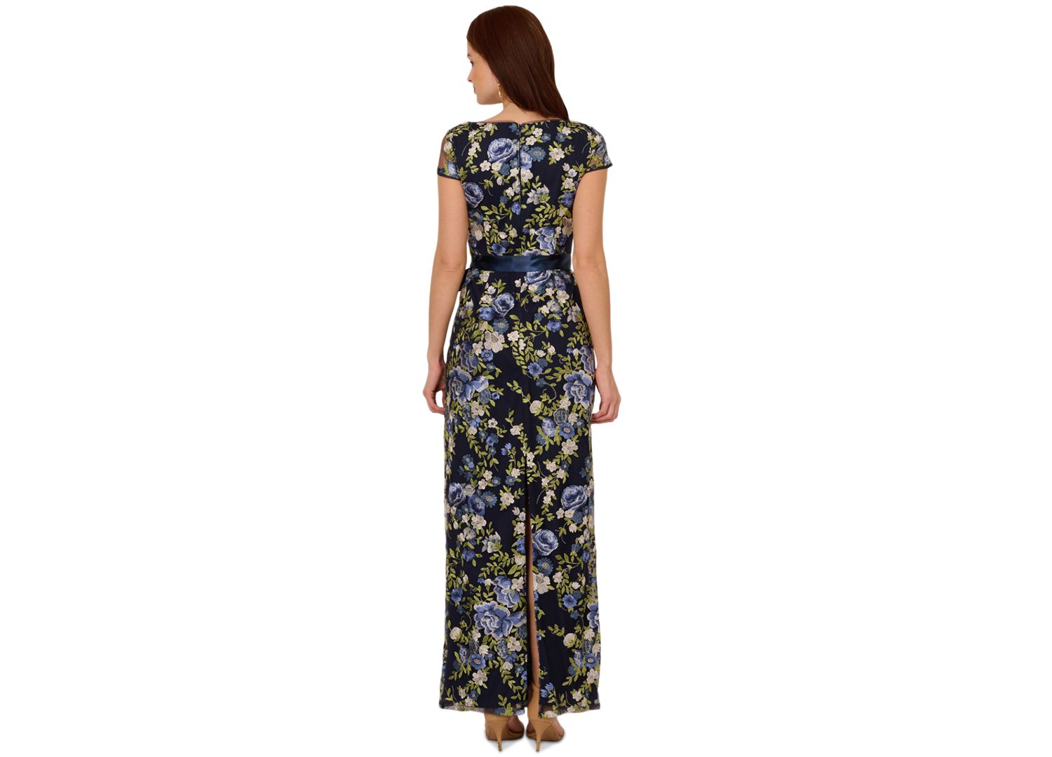 Women's Cascading Floral Sheath Gown