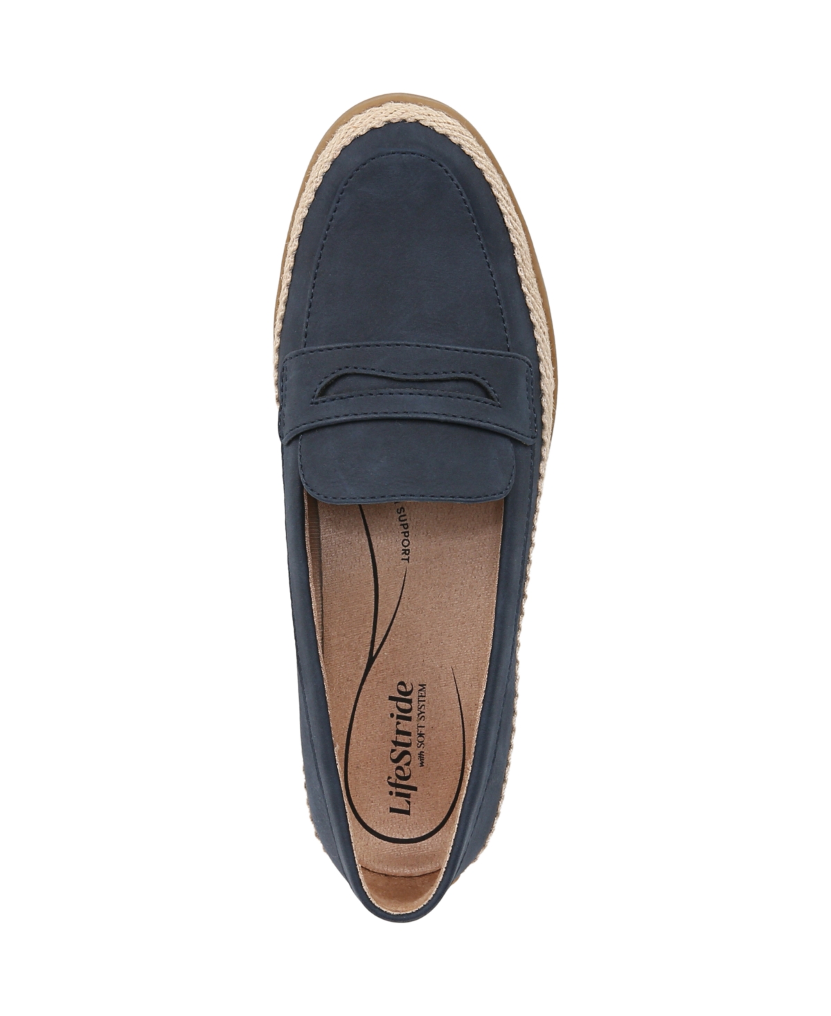 Lifestride Malta Penny Loafer In Lux Navy Faux Leather