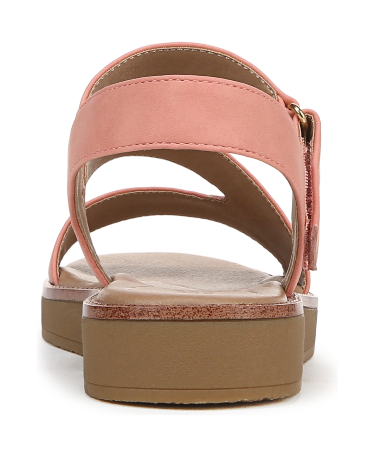 Shop Lifestride Women's Waverly Round Open Toe Strappy Platform Sandals In Coral Pink Faux Leather