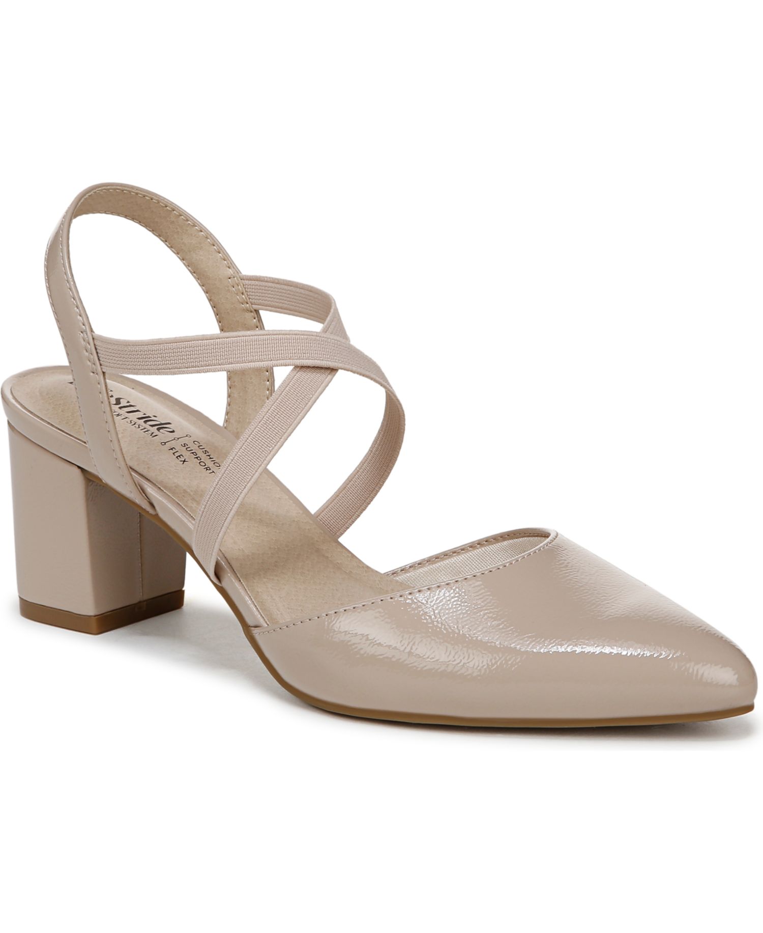 Women's April Block Heel Ankle Strap Slingback Pumps