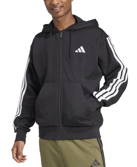 Мужские худи adidas Men's Regular-Fit 3-Stripes Full-Zip Fleece